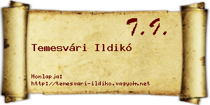 Temesvári Ildikó névjegykártya
